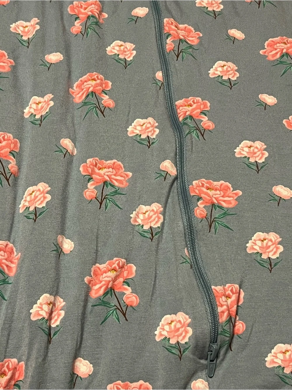 Kyte BABY Blue Floral Sleeveless Sleep Sack with Pink Flowers